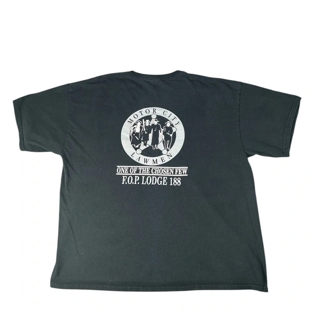 Frat. Order Police Motor City Wyatt Earp Black T-shirt Sz 2XL - Picture 4 of 5